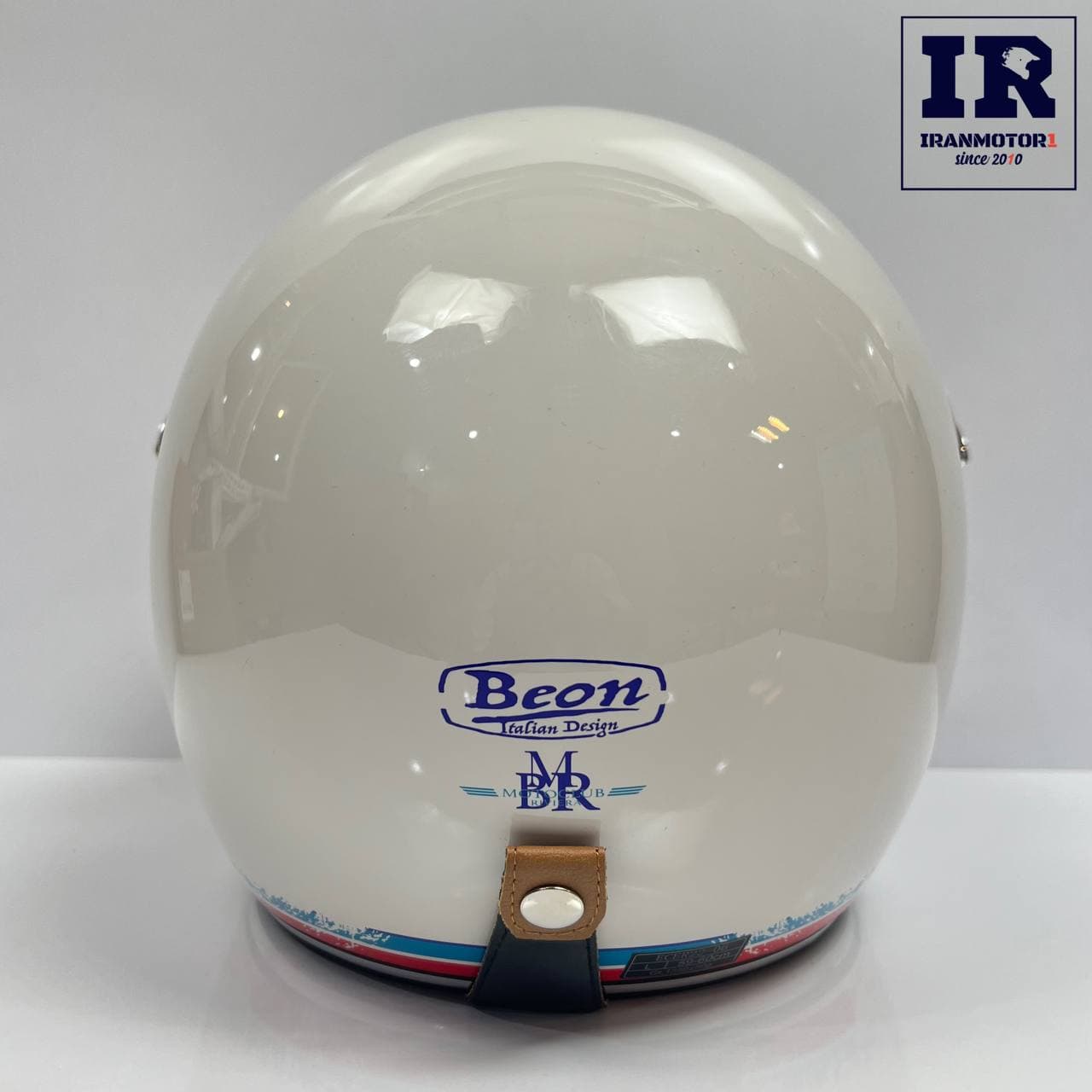 کلاه کاسکت وسپایی بیون Beon b203 عینک دار سفید — تصویر ۶