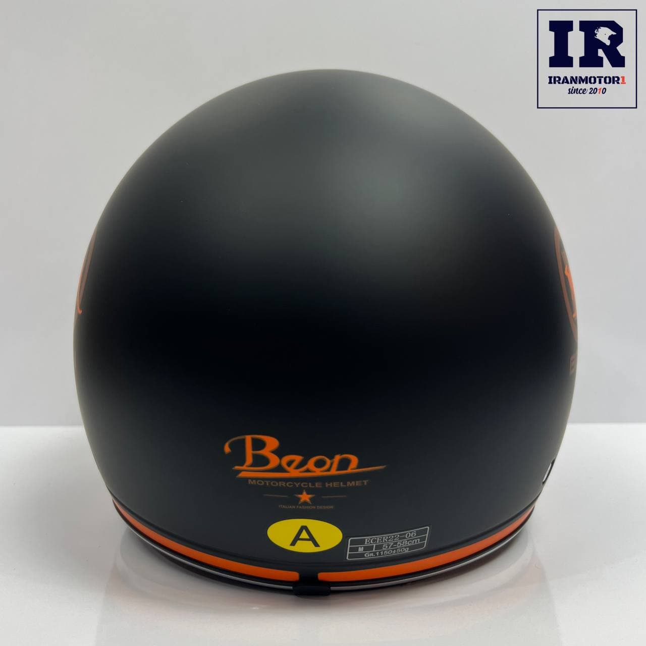 کلاه کاسکت وسپایی بیون Beon عینک دار B120 مشکی نارنجی — تصویر ۴