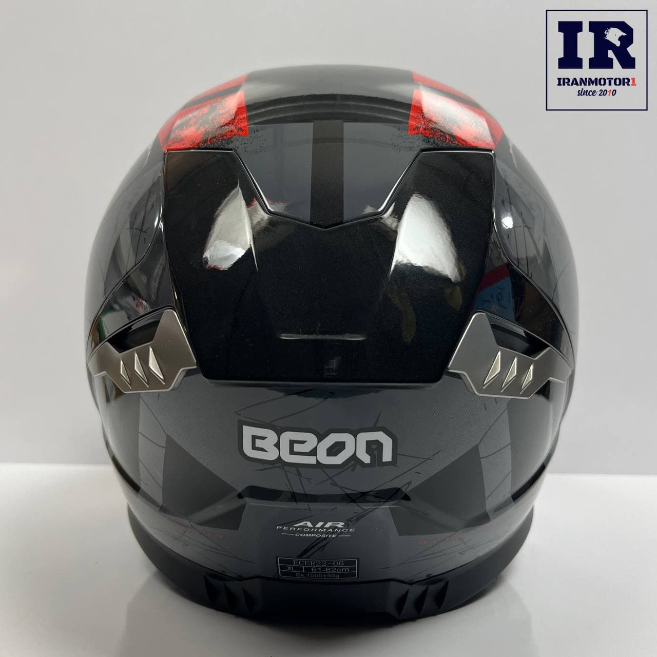 کلاه کاسکت فک ثابت بیون Beon کد 507 مشکی قرمز — تصویر ۵