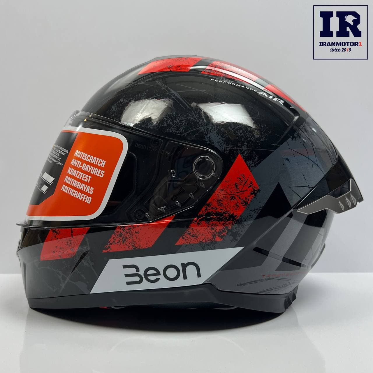 کلاه کاسکت فک ثابت بیون Beon کد 507 مشکی قرمز