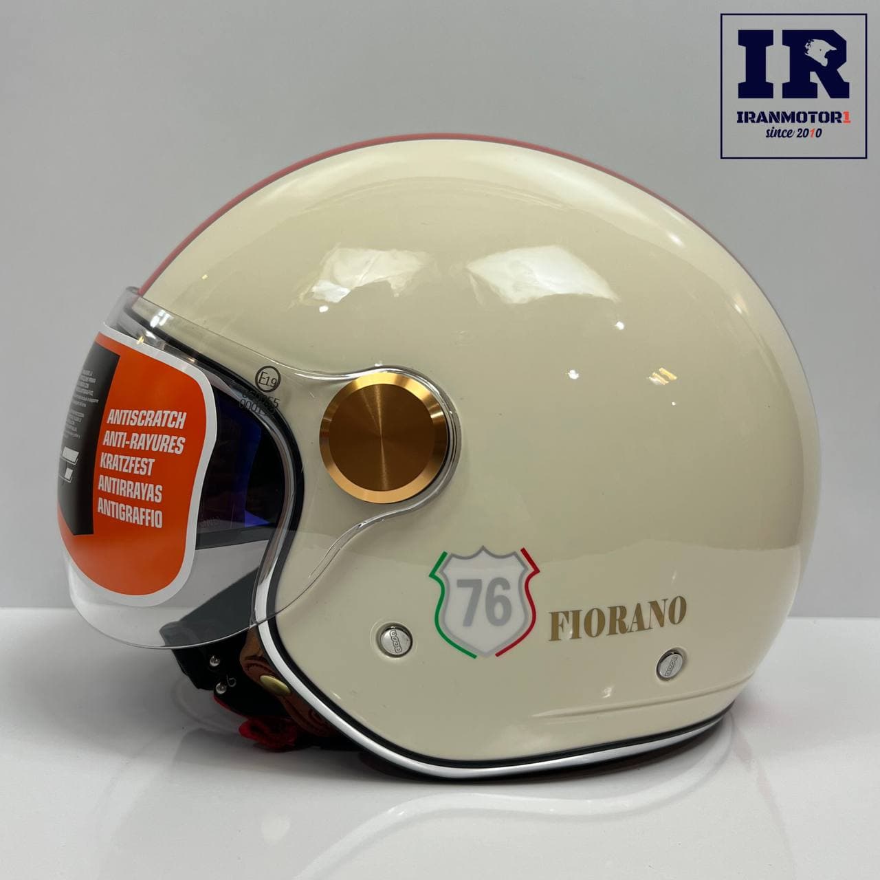 کلاه کاسکت وسپایی بیون Beon عینک دار B120 کرمی Fiorano