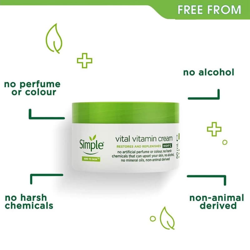 کرم شب ویتال ویتامین vital vitamin سیمپل Simple — تصویر ۳