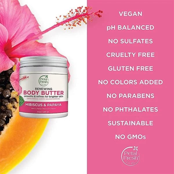 کره بدن گل ختمی و پاپایا پتال فرش Petal Fresh Hibiscus & Papaya Body Butter 240Ml — تصویر ۲