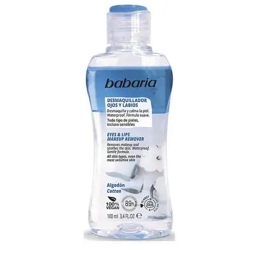 پاک کننده آرایش چشم و لب دو فاز باباریا Babaria Waterproof Cotton حاوی عصاره کتان 100 میل