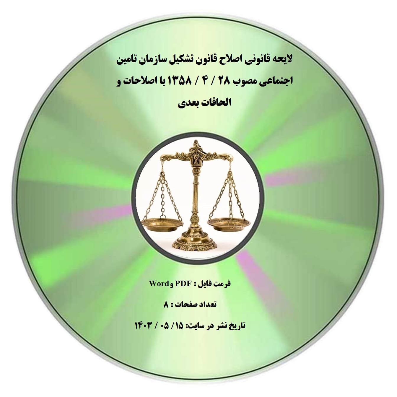 لایحه قانونی اصلاح قانون تشکیل سازمان تامین اجتماعی مصوب 28 / 4 / 1358 با اصلاحات و الحاقات بعدی