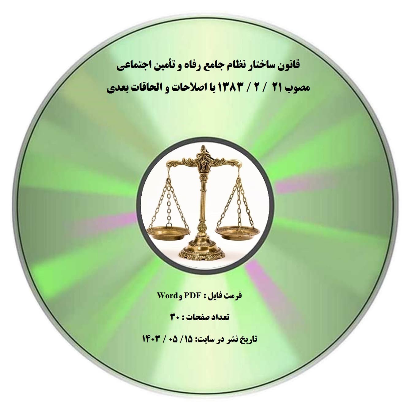 قانون ساختار نظام جامع رفاه و تأمین اجتماعی مصوب 21 / 2 / 1383 با اصلاحات و الحاقات بعدی