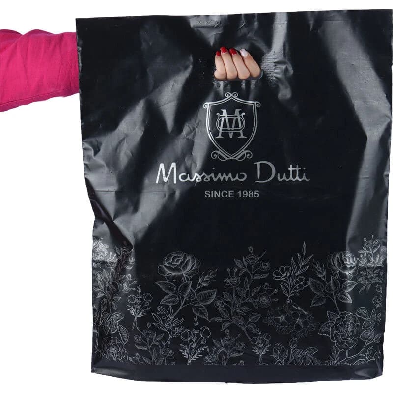 نایلون دسته دار دسته تقویتی طرح Massimo Dutti سایز 60*50 سانتی متر بسته 1 کیلویی — تصویر ۴