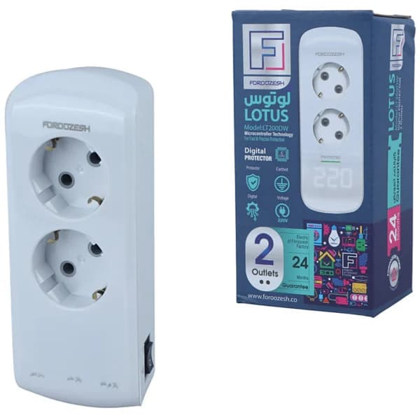 محافظ برق پکیج دیجیتال 2 خانه ارت دار فروزش Lotus LT200DW — تصویر ۱۰