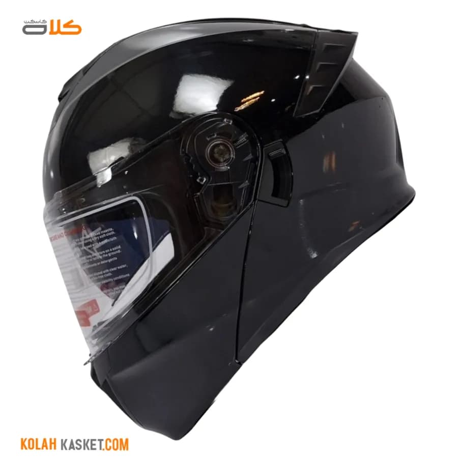 کلاه کاسکت فک متحرک HKT مشکی براق مدل T62
