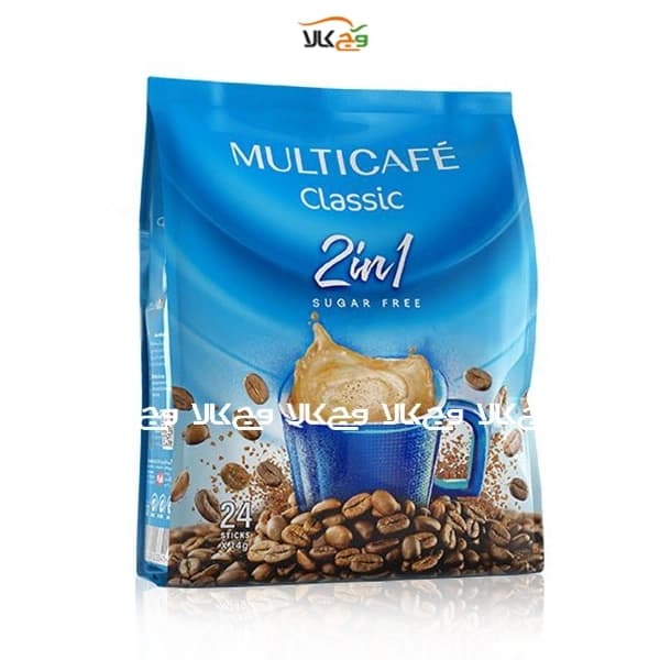 کافی میکس 2 در 1 کلاسیک وگان بدون شکر پاکت مولتی کافه – 24 عددی