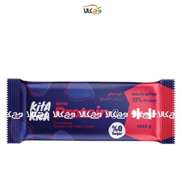 پروتئین بار زیرو توت فرنگی (ورزشی) کیتاریچ – 45 گرمی