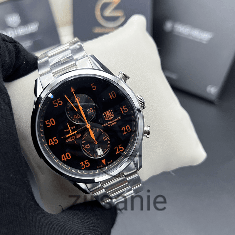 ساعت مچی مردانه تگ هویر اسپیس ایکس TAG Heuer Spacex Silver Black Orange — تصویر ۴