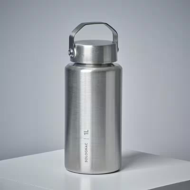 بطری آب سولوگناک – ماگ بوشکرفت Solognac Water bottle with screw cap bushcraft 1l stainless steel