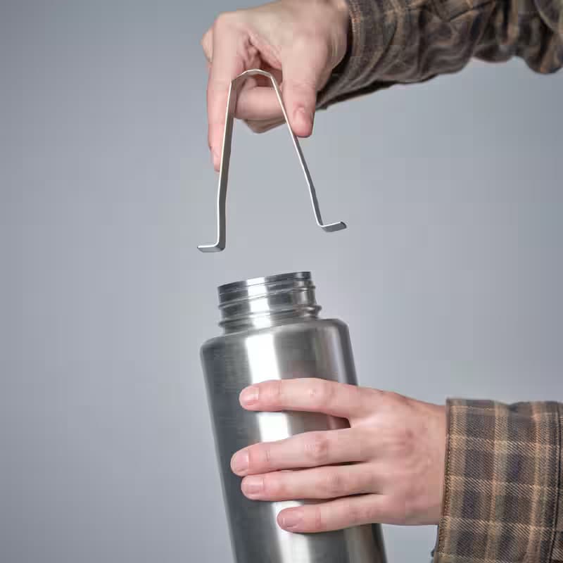 بطری آب سولوگناک – ماگ بوشکرفت Solognac Water bottle with screw cap bushcraft 1l stainless steel — تصویر ۵