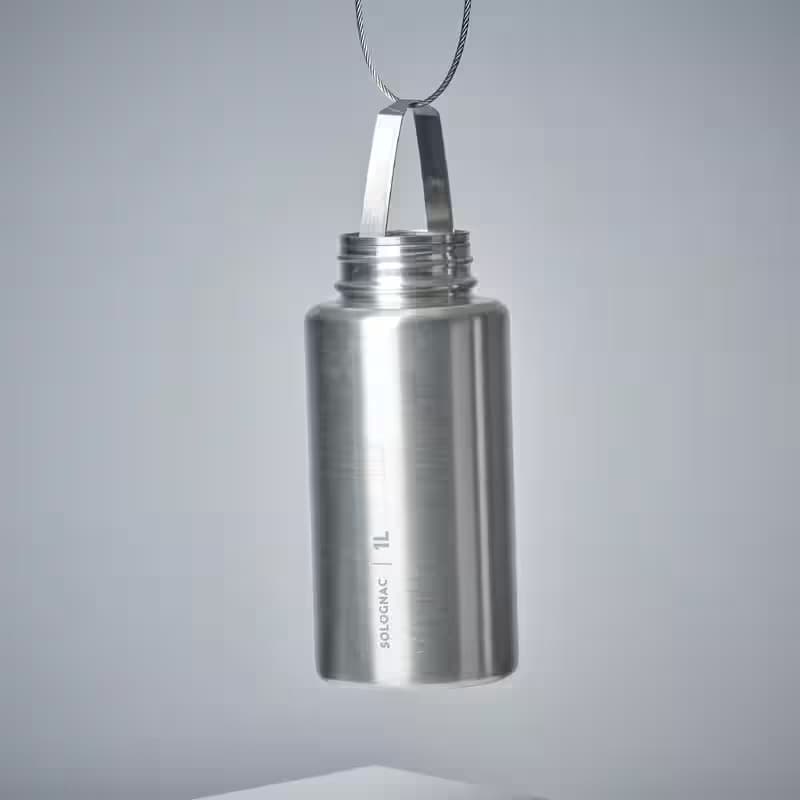بطری آب سولوگناک – ماگ بوشکرفت Solognac Water bottle with screw cap bushcraft 1l stainless steel — تصویر ۷