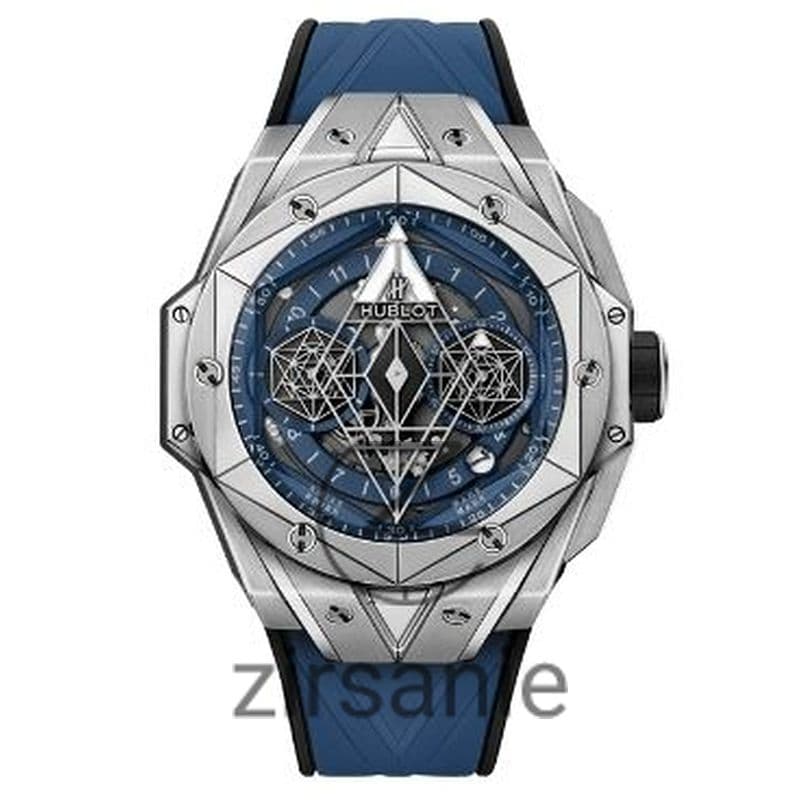 ساعت مچی مردانه هابلوت کهکشانی Hublot Big Bang SANG BLEU II Silver Blue Screen Pave