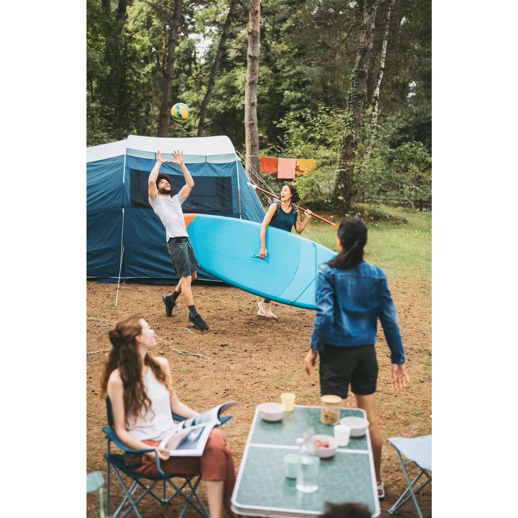 صندلی تاشو کمپینگ کچوا Quechua Folding Camping Chair – Blue – 110 KG — تصویر ۲
