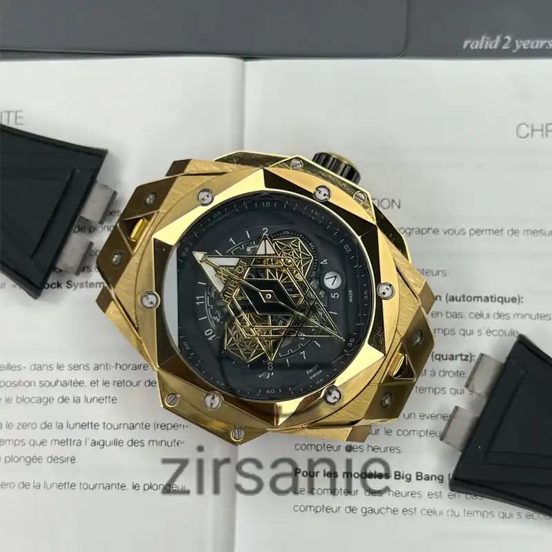 ساعت مچی مردانه هابلوت کهکشانی Hublot Big Bang SANG BLEU II Rosegold Black Screen Pave — تصویر ۲