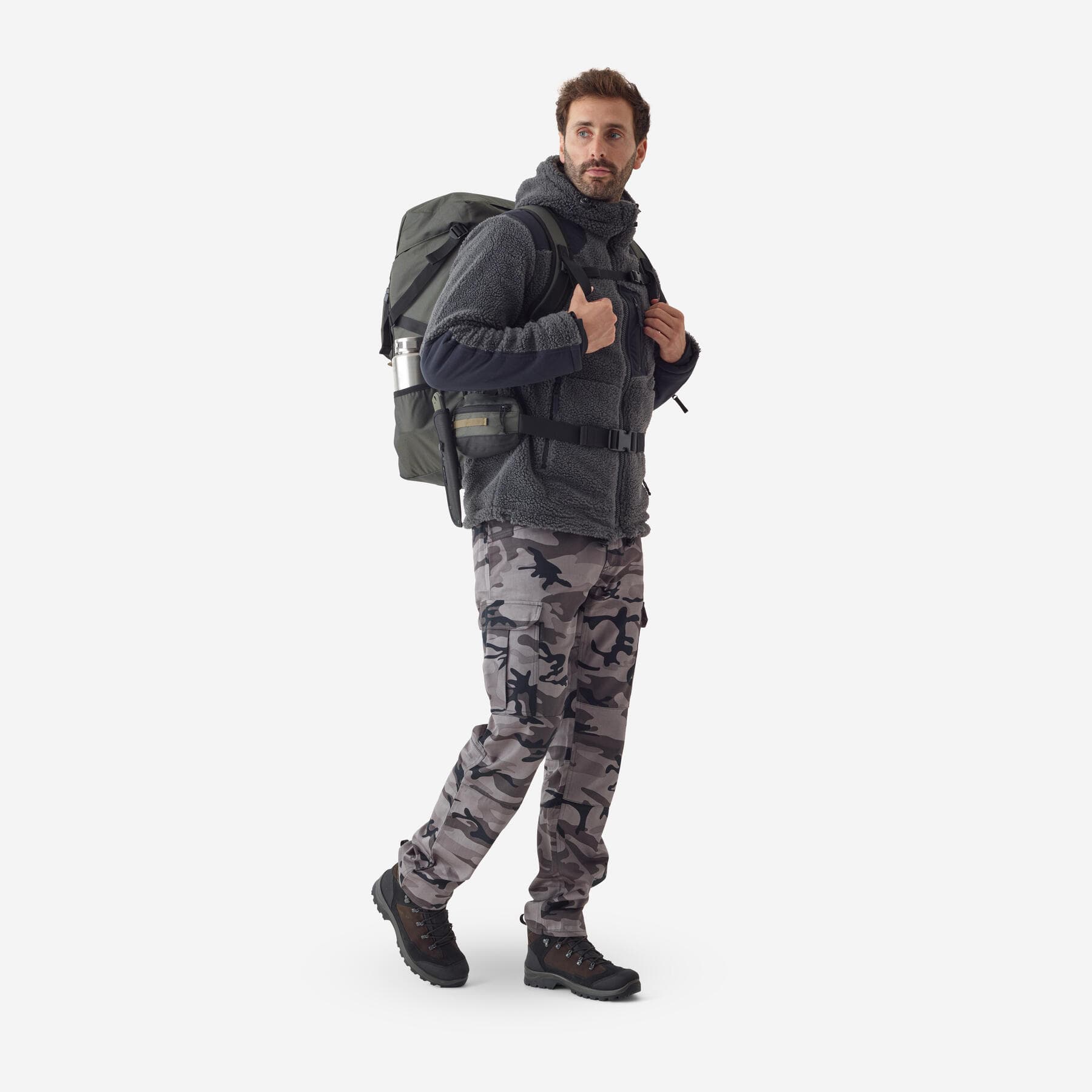 کوله پشتی بوشکرفت سولوگناک 50 لیتری Solognac Bushcraft backpack – Khaki – Hunting and Nature Observation – 50 L — تصویر ۷