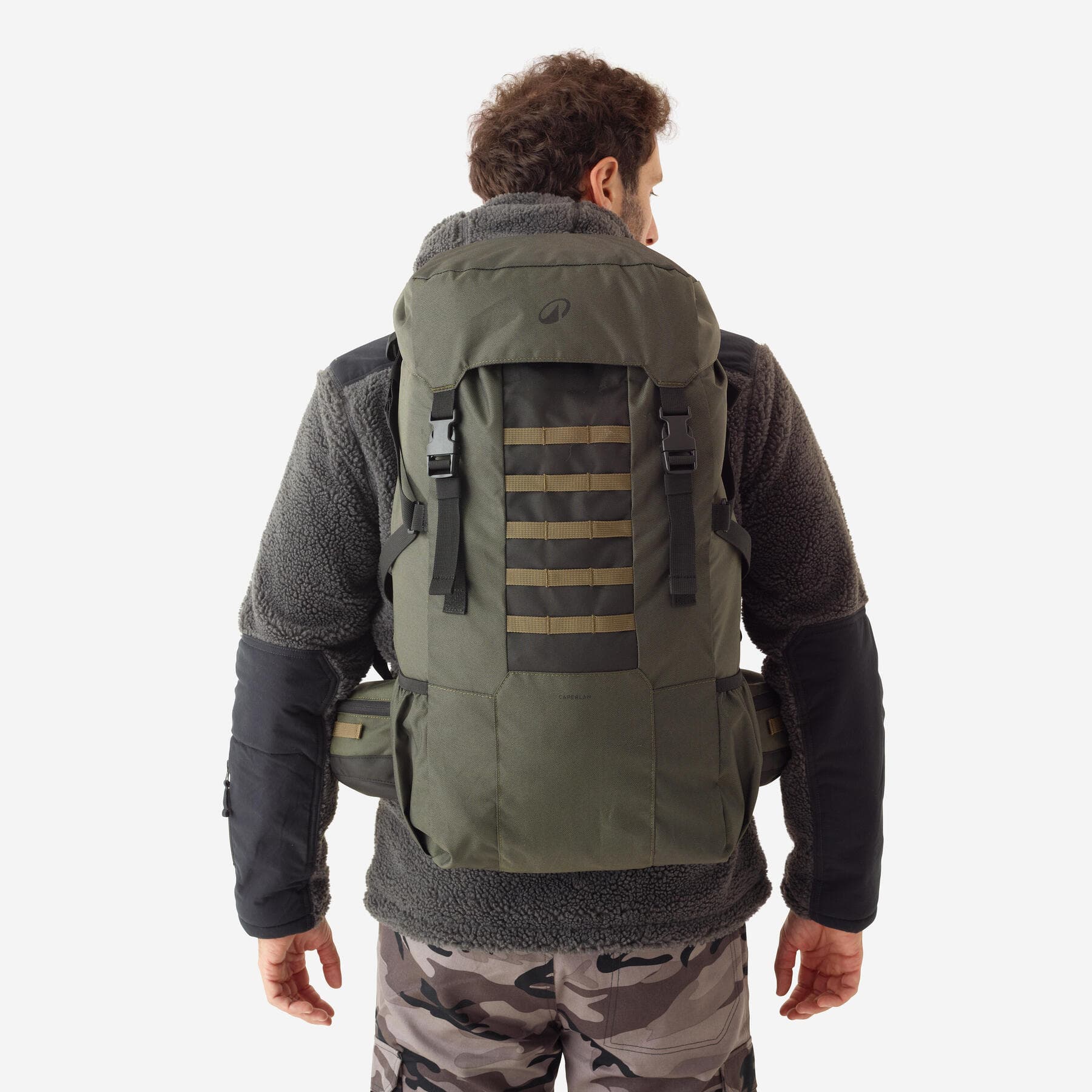 کوله پشتی بوشکرفت سولوگناک 50 لیتری Solognac Bushcraft backpack – Khaki – Hunting and Nature Observation – 50 L — تصویر ۳