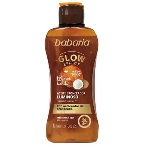 روغن برنزه کننده باباریا Babaria Glow _ Effect Tanning Oil شاین دار 100 میل — تصویر ۲