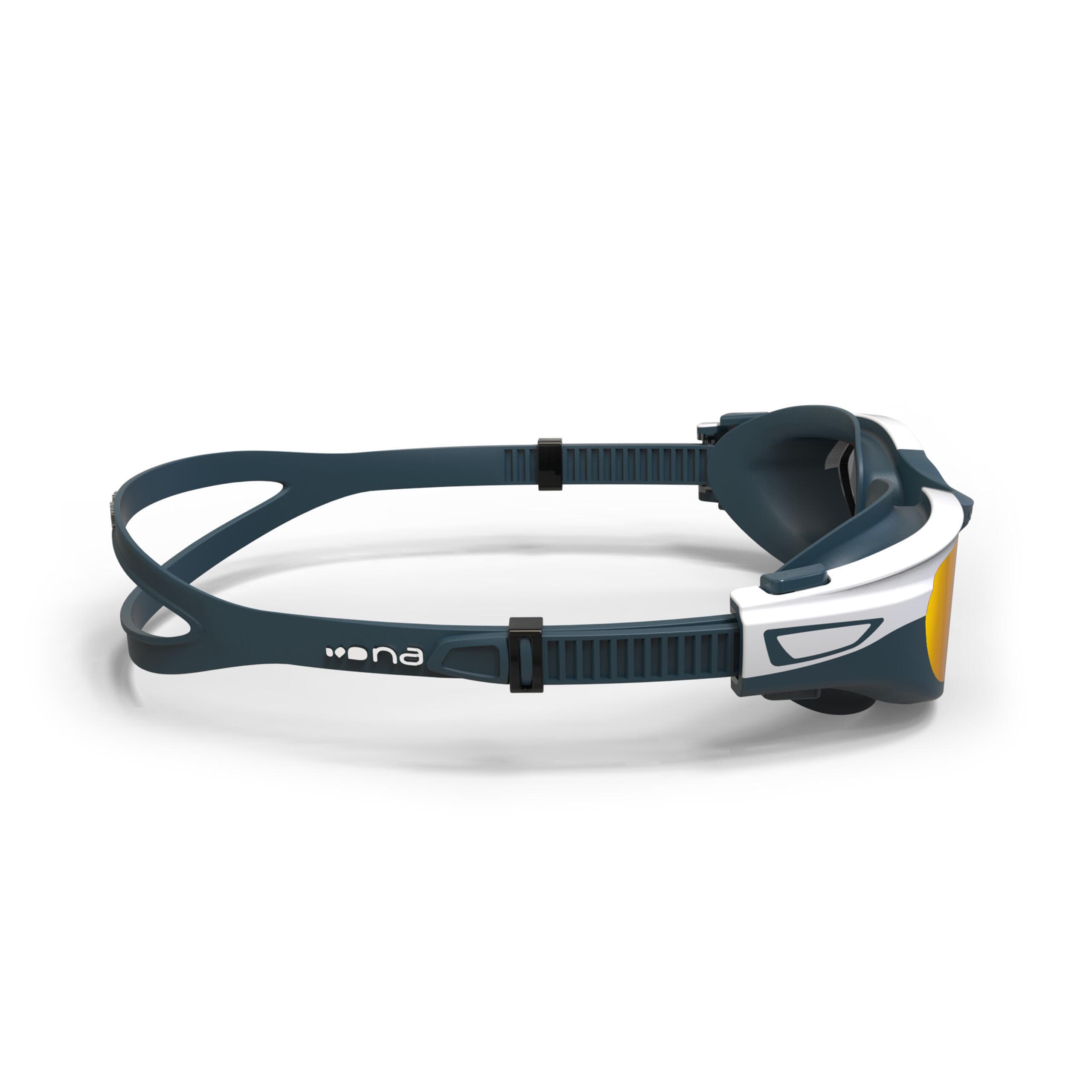 عینک شنا نابایجی – دکتلون Nabaiji Swimming Goggles – Small Size – Blue/Orange – Mirrored Glass – Spirit — تصویر ۴
