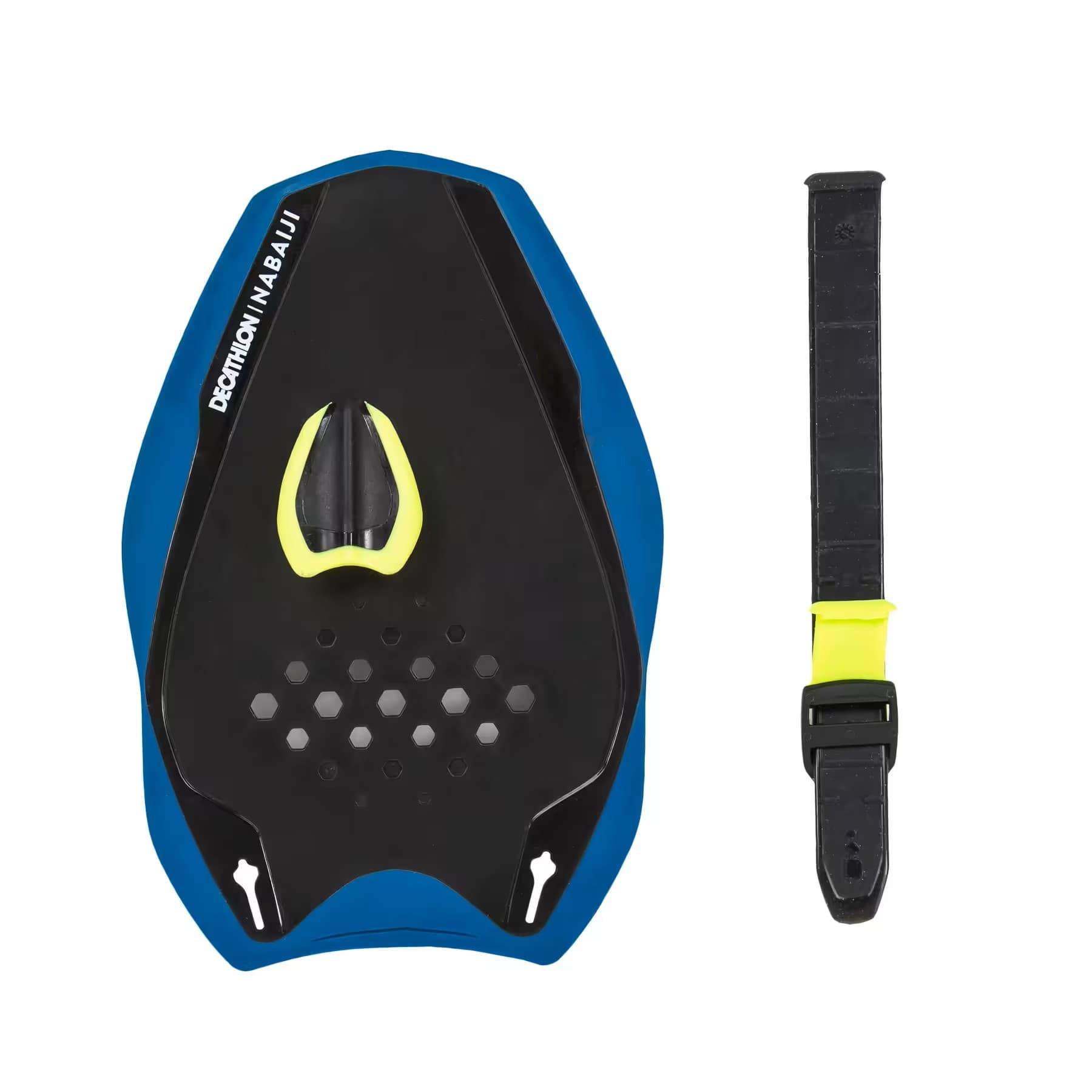 کفی شنا نابایجی Nabaiji Swimming Paddles Quick-In 500 – Blue Yellow — تصویر ۳
