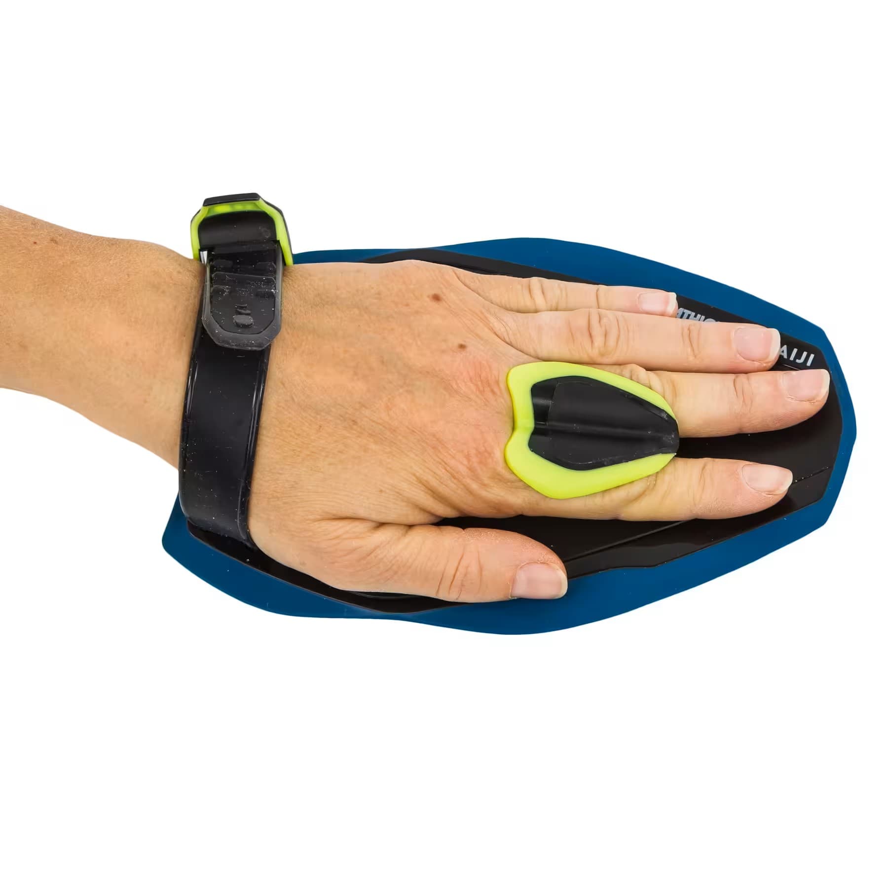 کفی شنا نابایجی Nabaiji Swimming Paddles Quick-In 500 – Blue Yellow — تصویر ۴