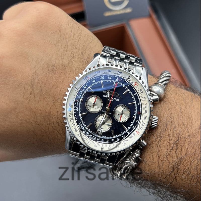 ساعت مچی مردانه برایتلینگ Breitling 1884 Silver Blue — تصویر ۶