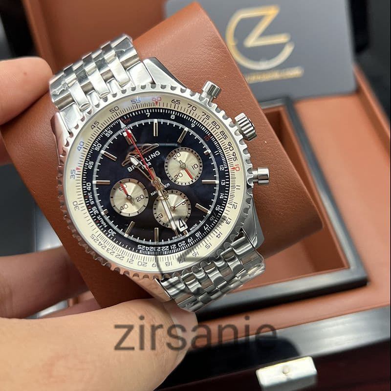 ساعت مچی مردانه برایتلینگ Breitling 1884 Silver Blue — تصویر ۳