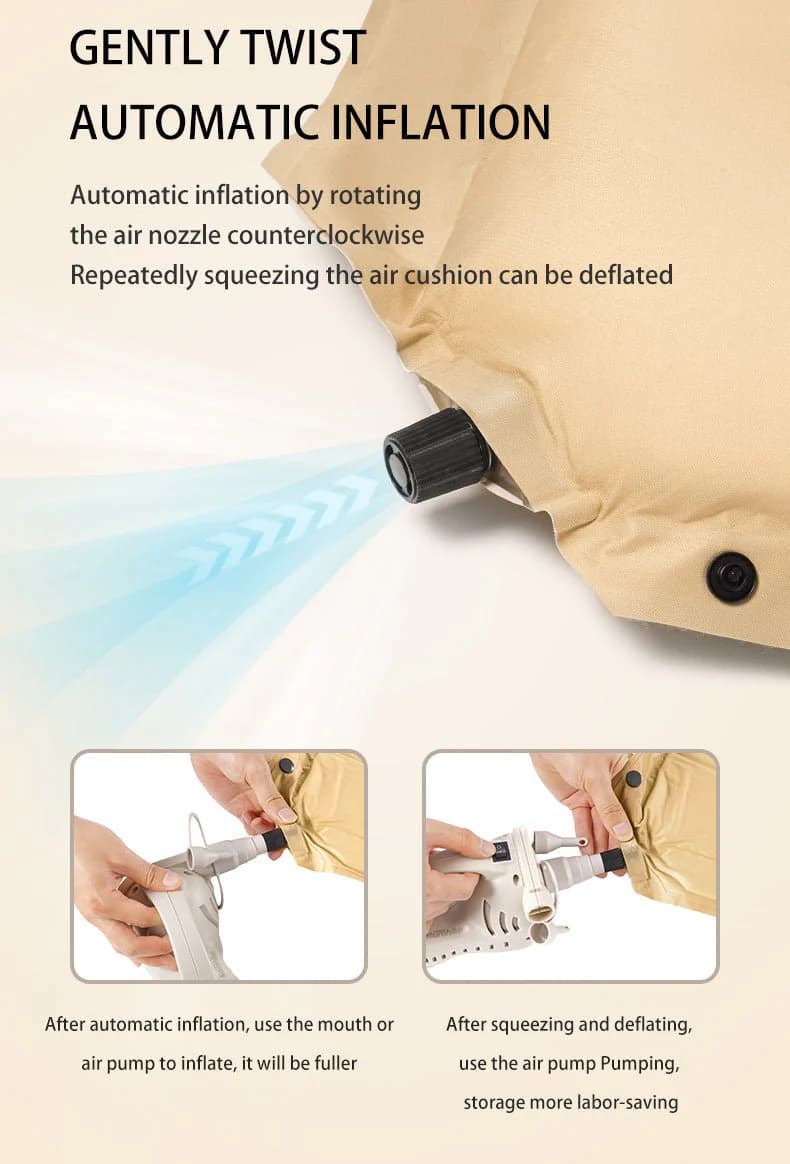 تشک بادی نیچرهایک اتومات – دو نفره – ضخامت 3 سانت Naturehike D01 Double Automatic Inflatable Cushion with Pillow – CNK2300DZ014-D — تصویر ۷