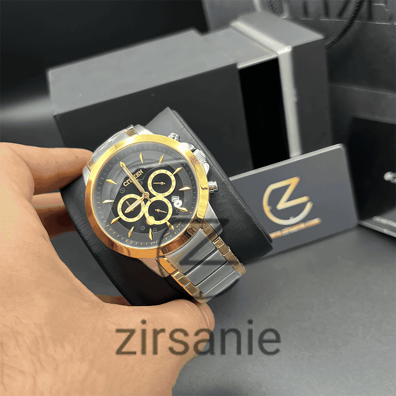 ساعت مچی مردانه سیتیزن کلاسیک Citizen Classic Chronograph Silver Gold Black — تصویر ۲