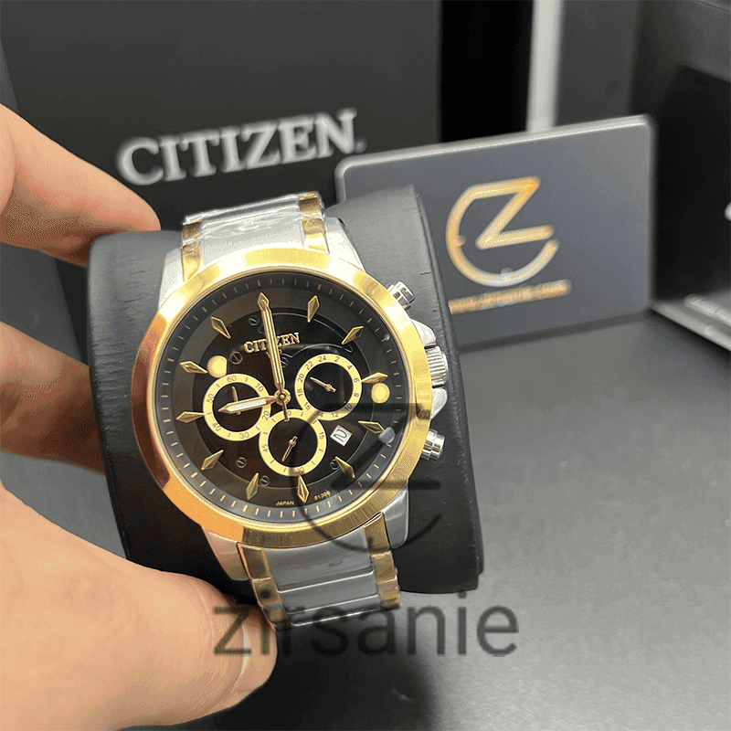 ساعت مچی مردانه سیتیزن کلاسیک Citizen Classic Chronograph Silver Gold Black — تصویر ۳