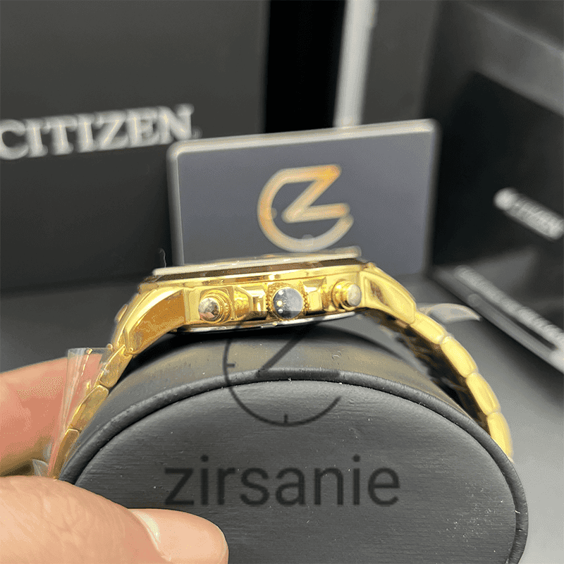ساعت مچی مردانه سیتیزن وی آی پی کرنوگراف Citizen VIP Chronograph Gold Black — تصویر ۶