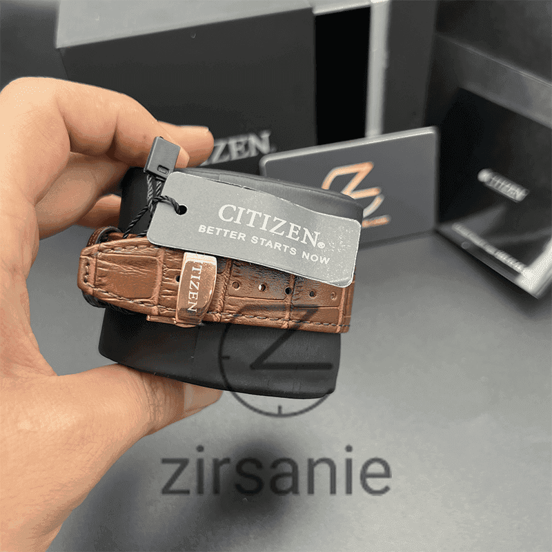 ساعت مچی مردانه سیتیزن وی آی پی کرنوگراف Citizen VIP Chronograph Rosegold Brown — تصویر ۴