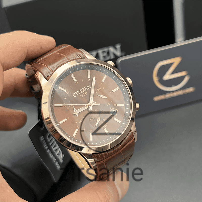 ساعت مچی مردانه سیتیزن وی آی پی کرنوگراف Citizen VIP Chronograph Rosegold Brown — تصویر ۵
