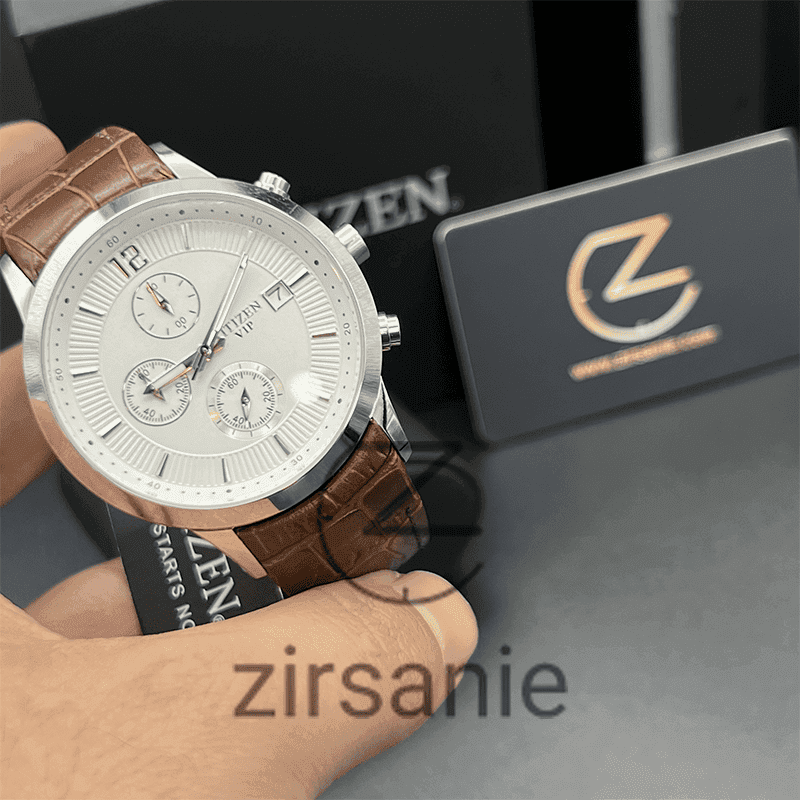 ساعت مچی مردانه سیتیزن وی آی پی کرنوگراف Citizen VIP Chronograph Silver White — تصویر ۶