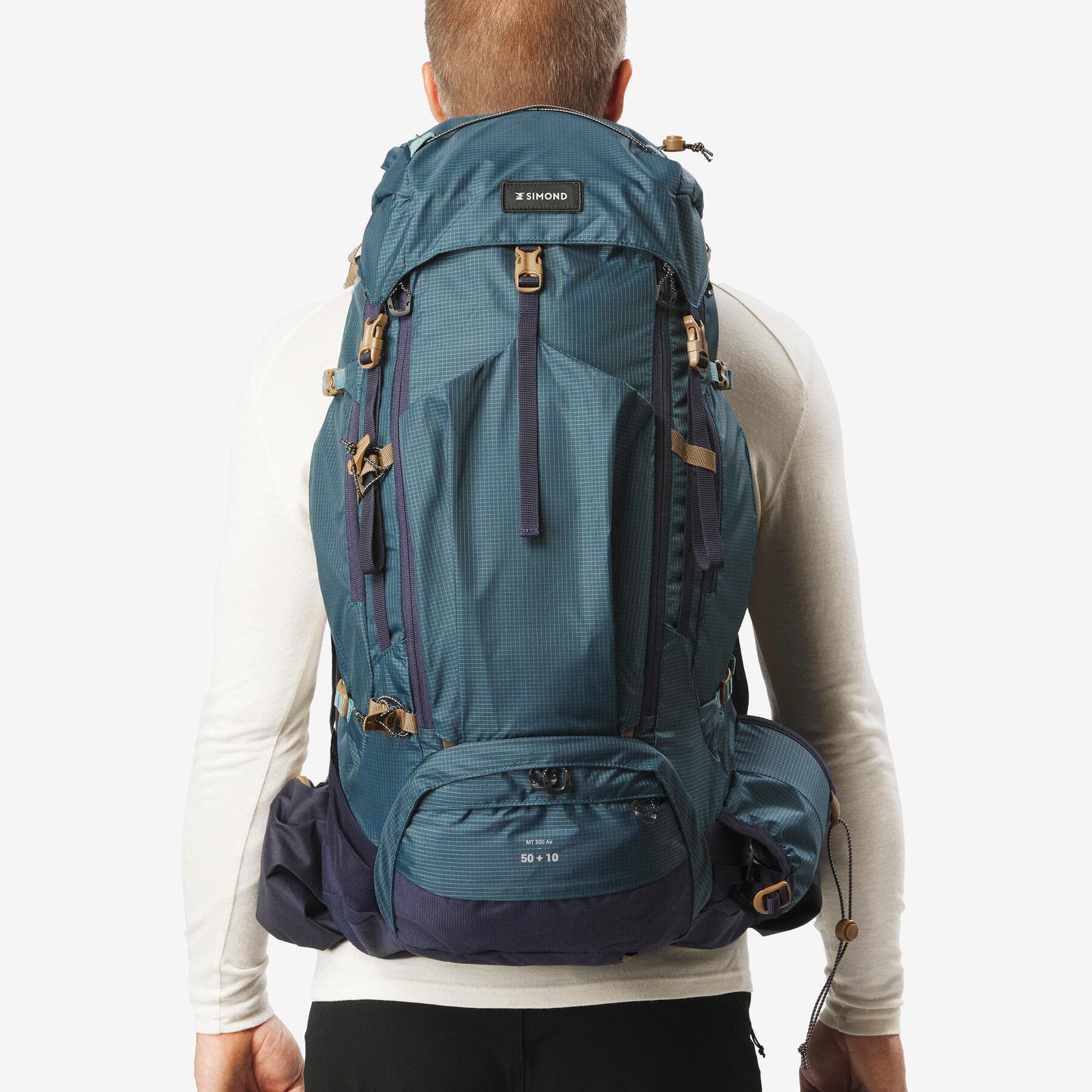 کوله پشتی کوهنوردی فورکلاز 50 + 10 لیتری Forclaz Men’s Outdoor Trekking Backpack – 50+10 L – MT500 Air — تصویر ۴