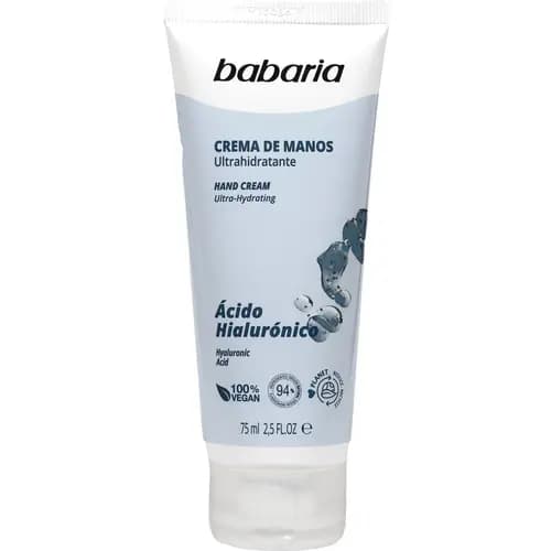 کرم آبرسان دست اسپانیایی باباریا Babaria Hyaluronic Acid Hand حاوی هیالورونیک اسید 75 میل