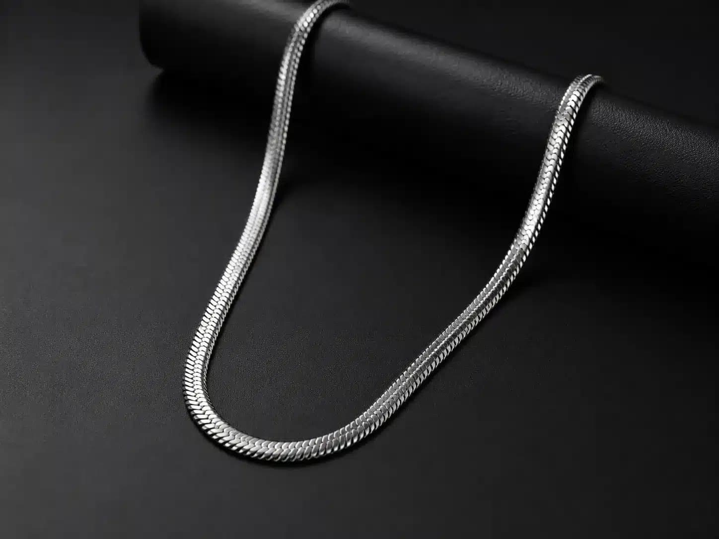 گردنبند ماری استیل طرح هرینگبون (۶۰ سانت)