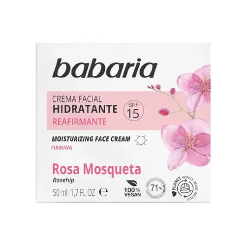 کرم مرطوب کننده اسپانیایی باباریا Babaria Rosa Mosgueta SPF15 آبرسان قوی 50 میل