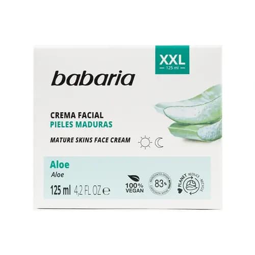 کرم صورت آلوئه ورا اسپانیایی باباریا Babaria Natural Aloe Vera مناسب پوست بالغ 125 میل
