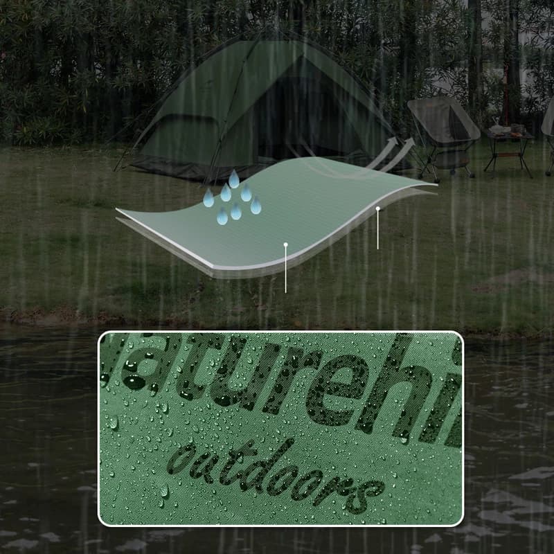 چادر اتوماتیک نیچرهایک 4 نفره (رنگ سبز) Naturehike Automatic Tent 4P – 225×205×130 – NH21ZP008 — تصویر ۴