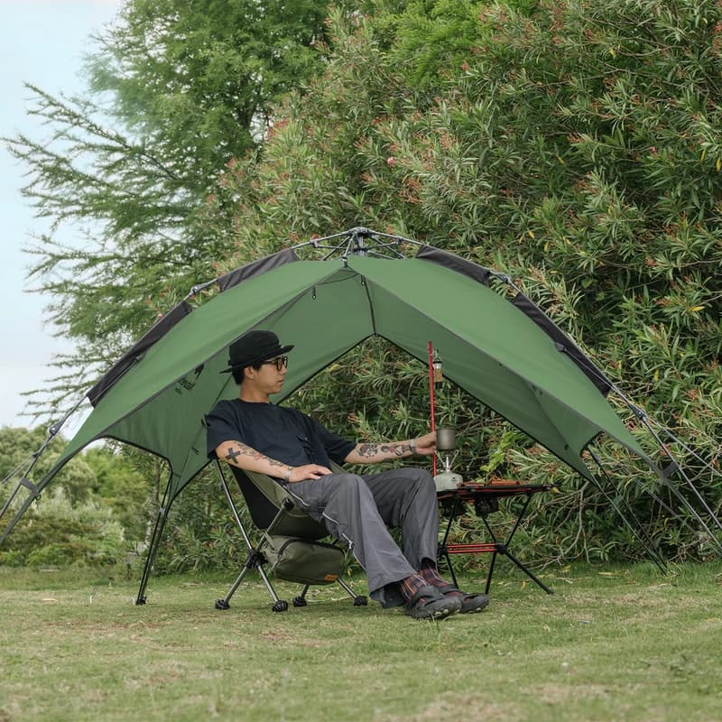 چادر اتوماتیک نیچرهایک 4 نفره (رنگ سبز) Naturehike Automatic Tent 4P – 225×205×130 – NH21ZP008 — تصویر ۳