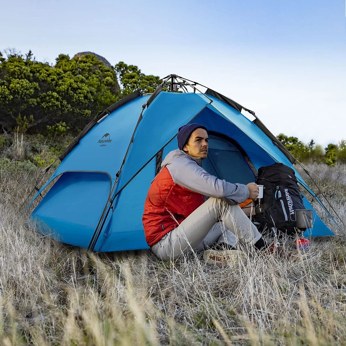 چادر اتوماتیک نیچرهایک 4 نفره (رنگ سبز) Naturehike Automatic Tent 4P – 225×205×130 – NH21ZP008 — تصویر ۲