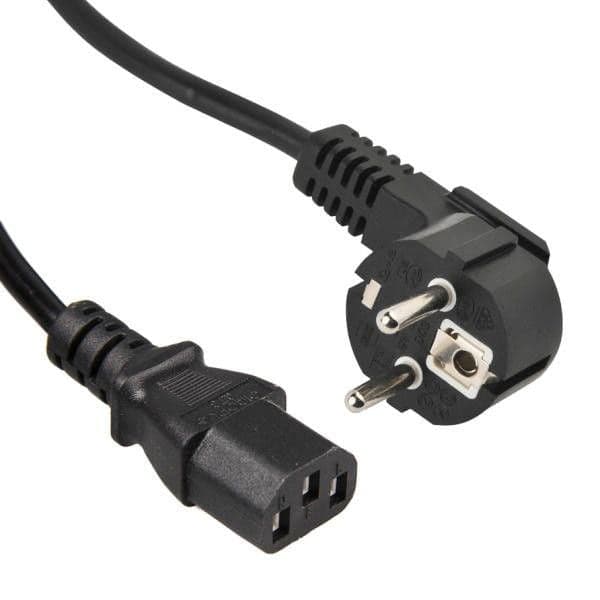 کابل پاور C 3*0.75 مشکی 1.5 متری دو شاخه چپقی مادگی صاف — تصویر ۲