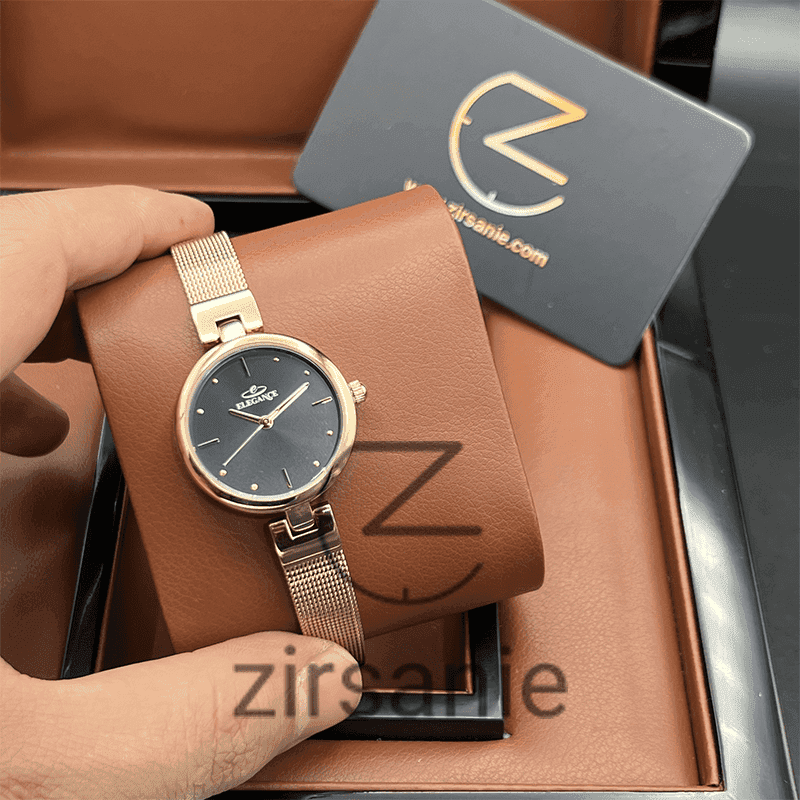 ساعت مچی زنانه الگانس Elegance Rosegold Black — تصویر ۳