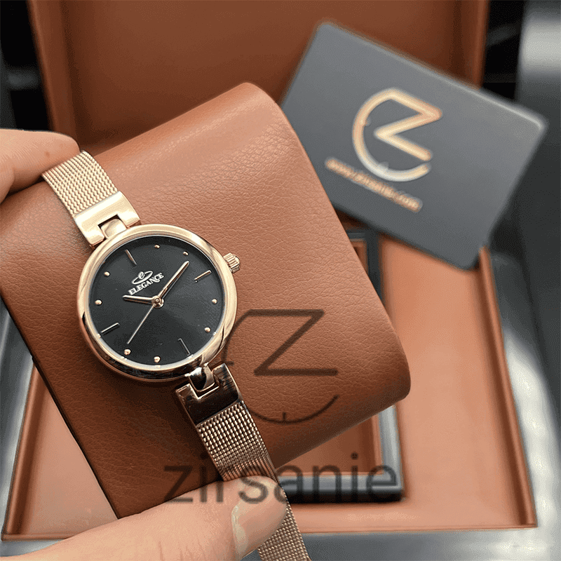 ساعت مچی زنانه الگانس Elegance Rosegold Black — تصویر ۴