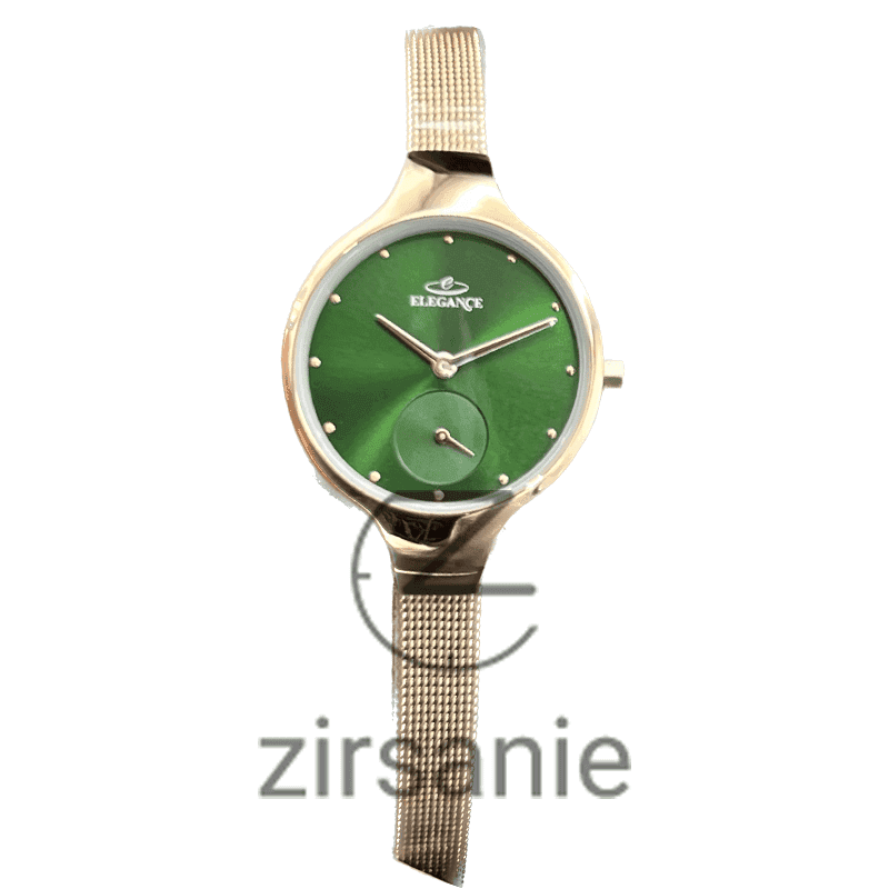 ساعت مچی زنانه الگانس زیرثانیه دار Elegance Subsecond Rosegold Green