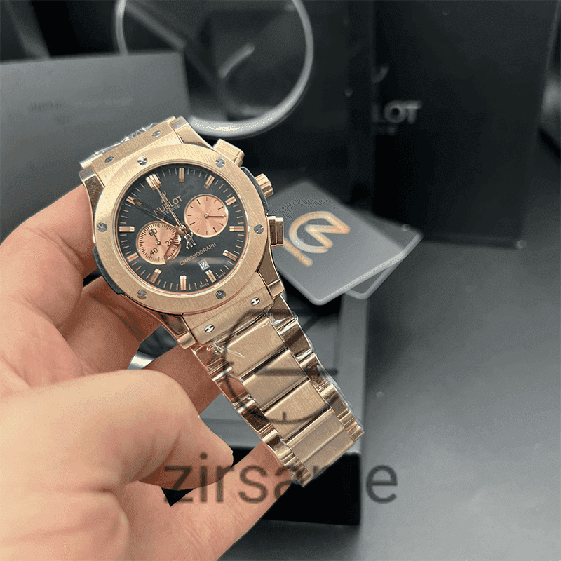 ساعت مچی مردانه هابلوت کرنوگراف کلاسیک Hublot Chronograph Classic Rosegold Black — تصویر ۳